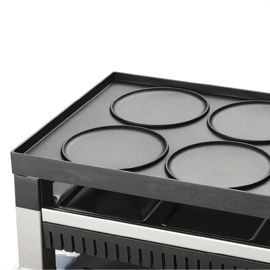 Grill à raclette et à pizza Solis pour 8 personnes, gris