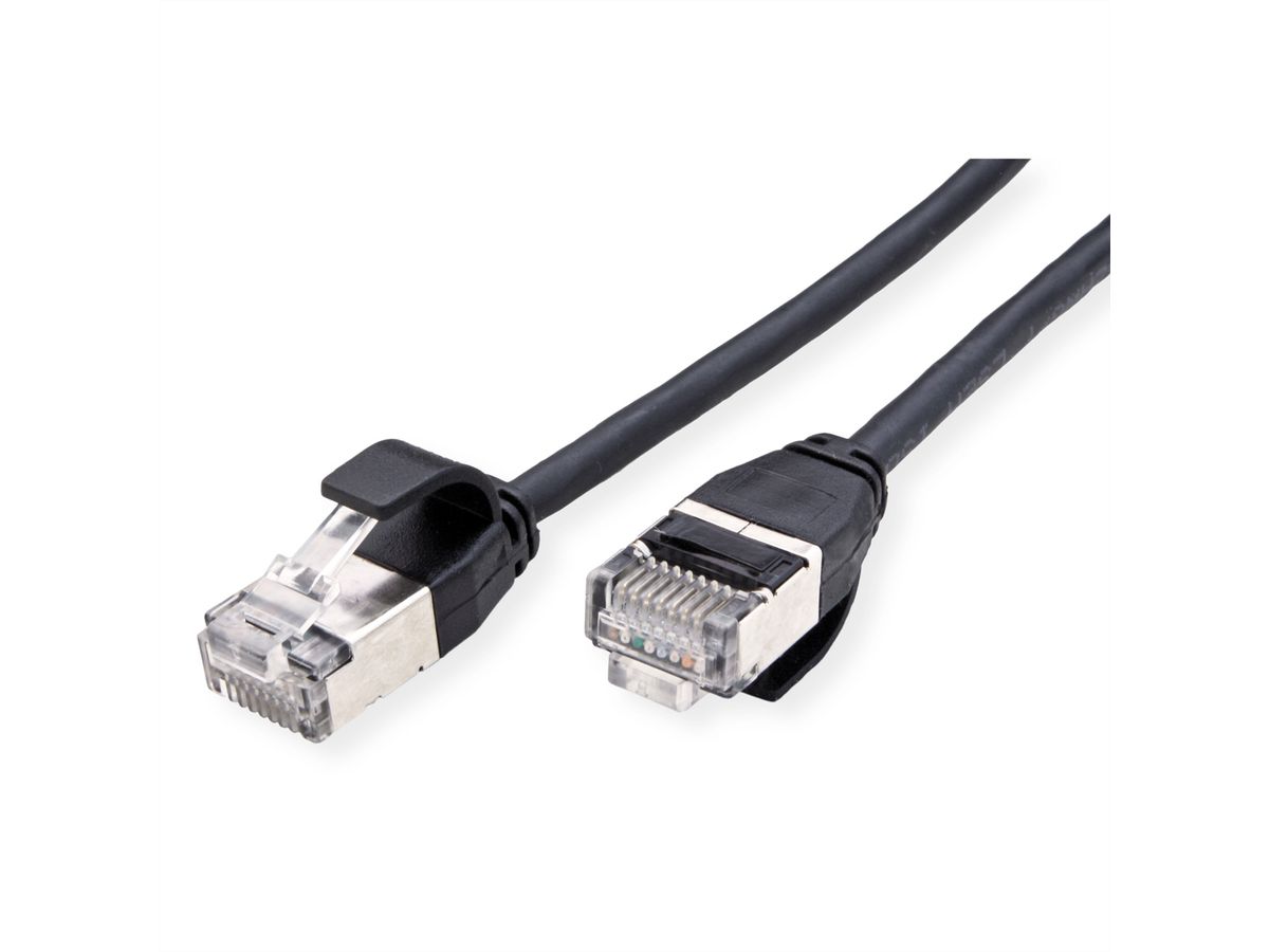 ROLINE U/FTP DataCenter Patchkabel Kat.6A (Class EA), LSOH, slim, schwarz, 1,5 m