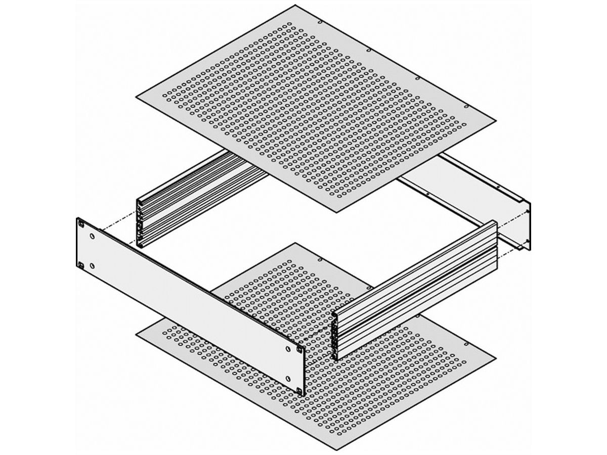 Plaque de recouvrement MultipacPRO SCHROFF, perforée, profondeur 280 mm