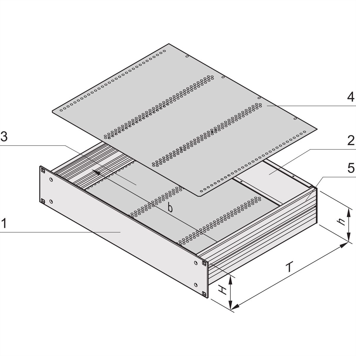SCHROFF MultipacPRO 19" Châssis, aluminium, pour montage de cartes européennes, 1 U, 220 mm