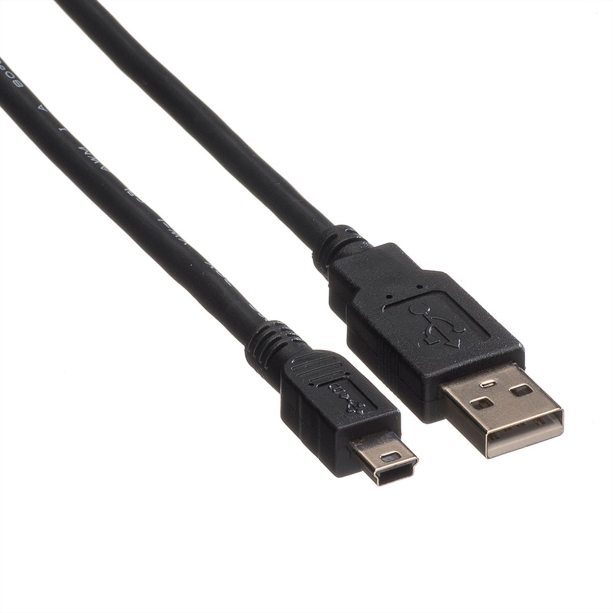 ROLINE USB 2.0 Kabel, Typ A - 5-Pin Mini, schwarz, 1,8 m