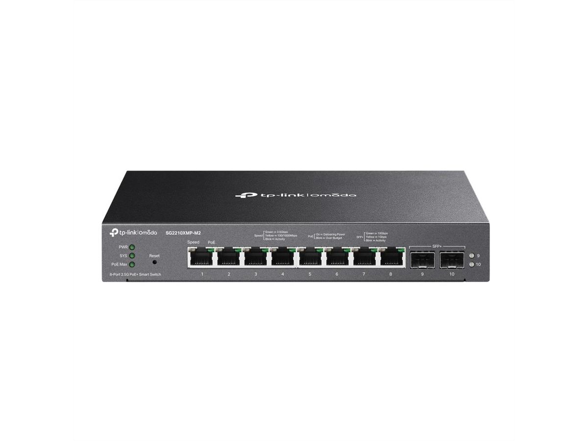 TP-Link SG2210XMP-M2 PoE Switch , 8x 2.5G PoE+ Ports, 2x 10G SFP+ Slots