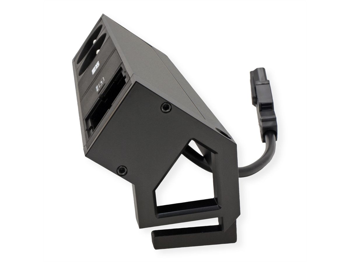 BACHMANN DESK2 2xUTE 1xUSB C 30W 1xCM 0,2m GST18 RAL9005