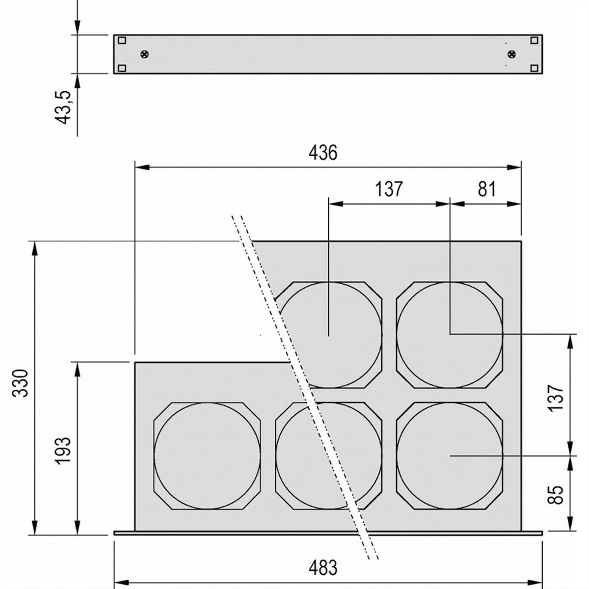 Unité de ventilation 19" SCHROFF, 1 U, 6 ventilateurs, 230 VAC