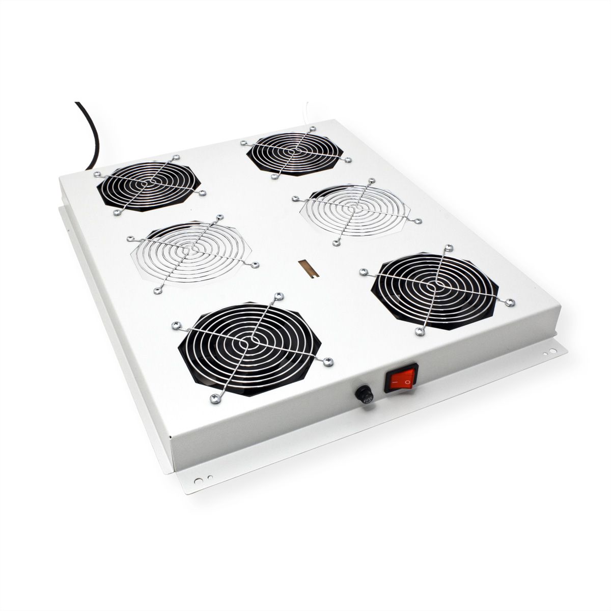 ROLINE 19-Zoll Dachlüftereinheit 4 Lüfter, Thermostat für Serverschrank grau
