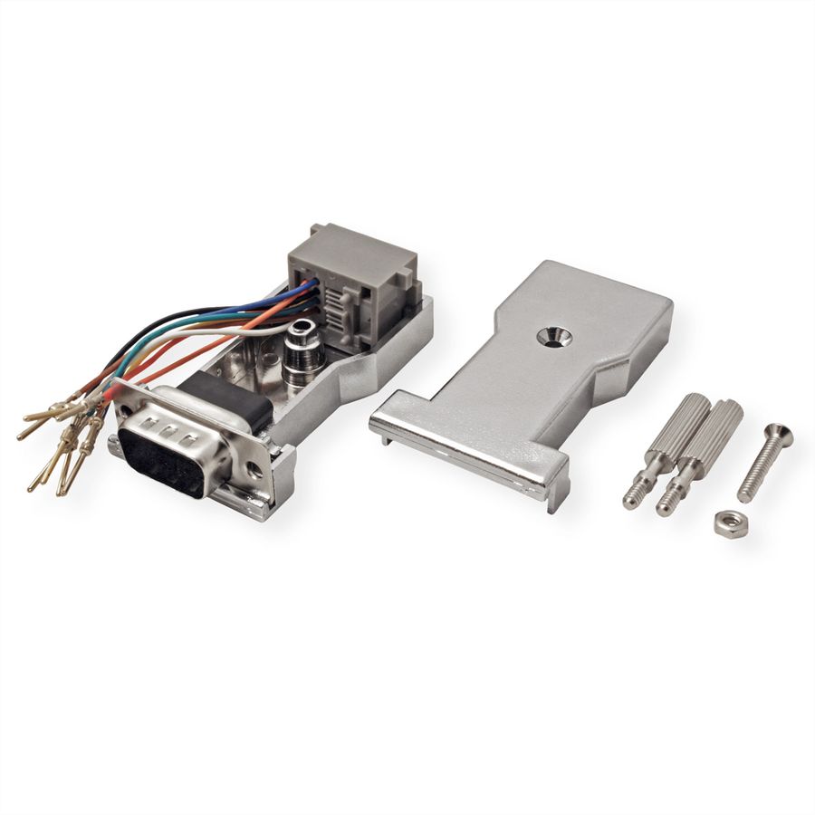 ROLINE DB9 mâle-RJ45 femelle 8P / 8C 8 fils, argent