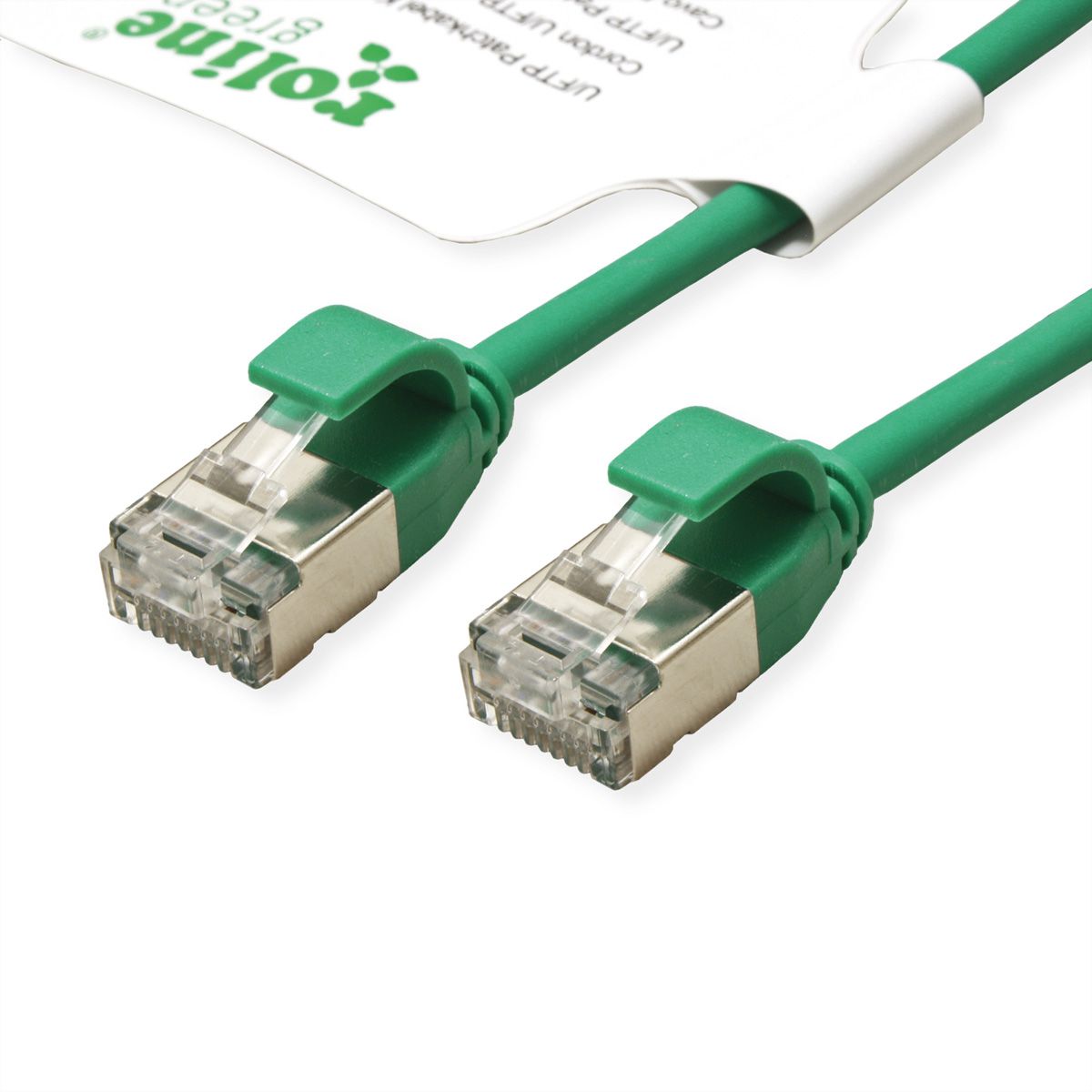 ROLINE GREEN Cordon DataCenter U/FTP Cat.6A (Classe EA), LSOH, slim, vert, 0,3 m