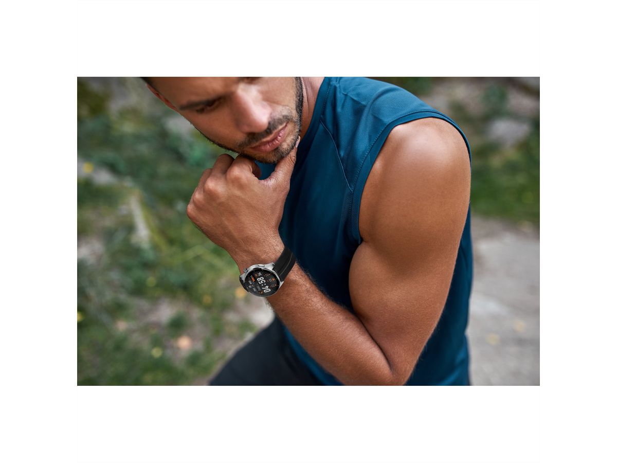 Kodak Smart Watch SW-7202, Boîtier argenté et bracelet noir