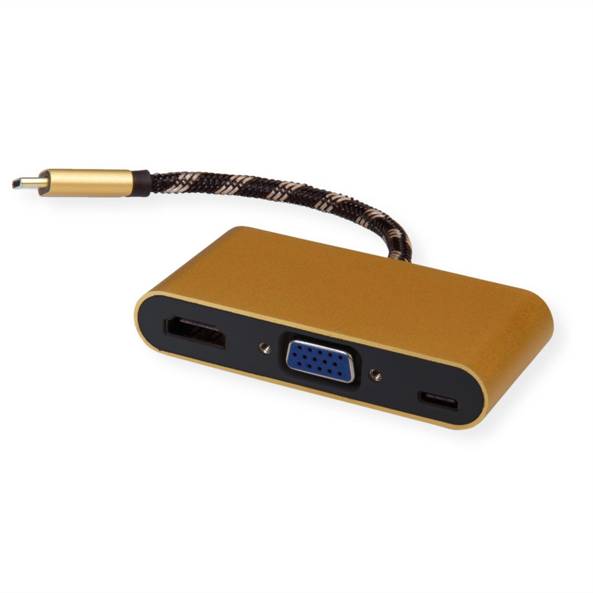 ROLINE GOLD Display Adapter USB Typ C - VGA / HDMI / C (PD)