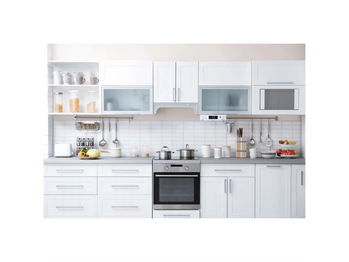 Lenco KCR-190WH Radio de cuisine DAB+/FM , BT, éclairage LED et minuterie - Blanc