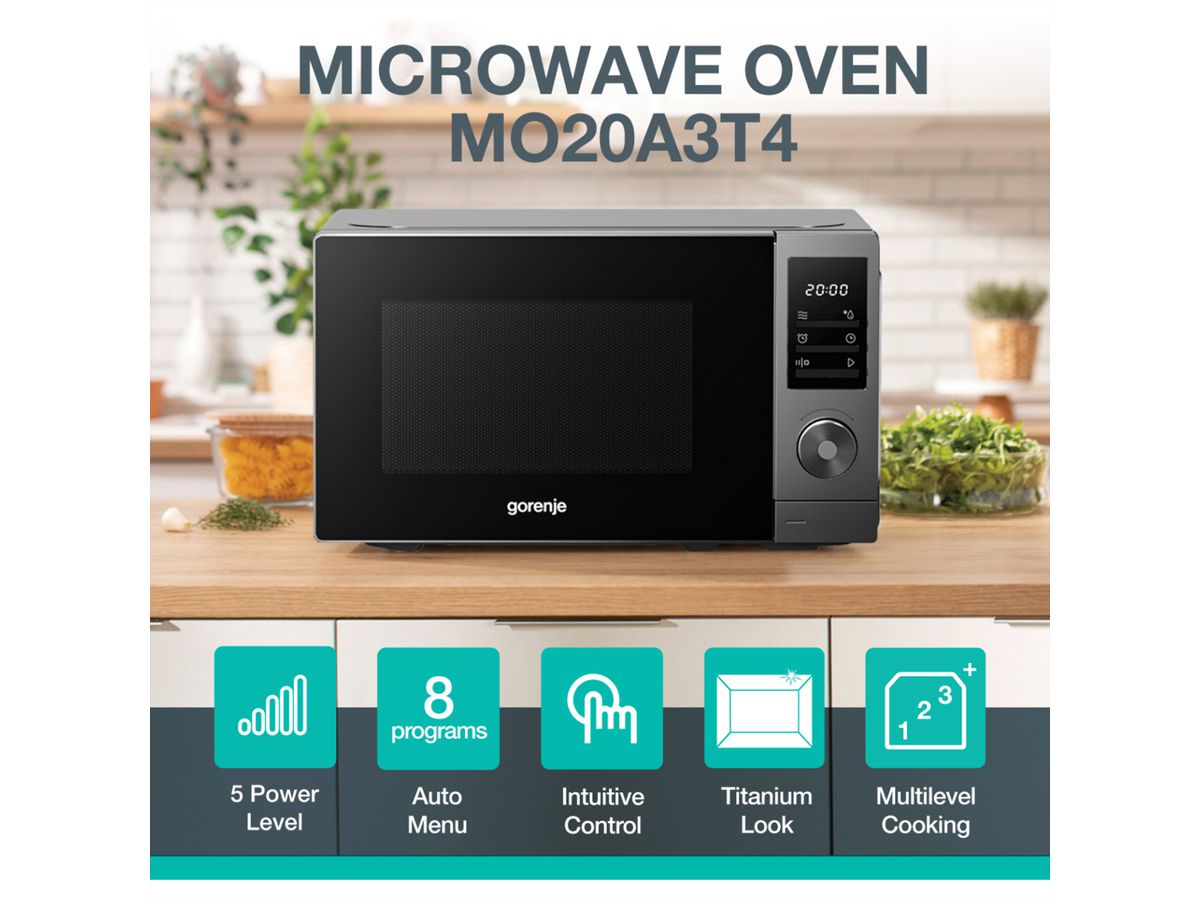 Gorenje Micro-ondes MO20A3T4, 700 W, 20 L