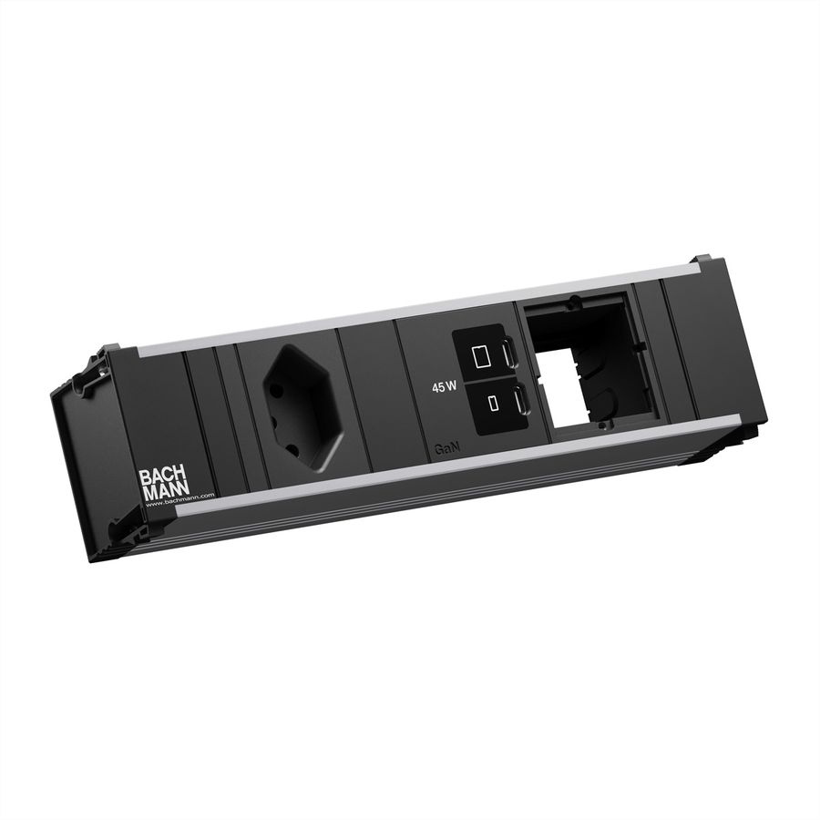 BACHMANN CONI S 1xCH 0° 1xUSB C/C 45W, 1xCM L=0,2m