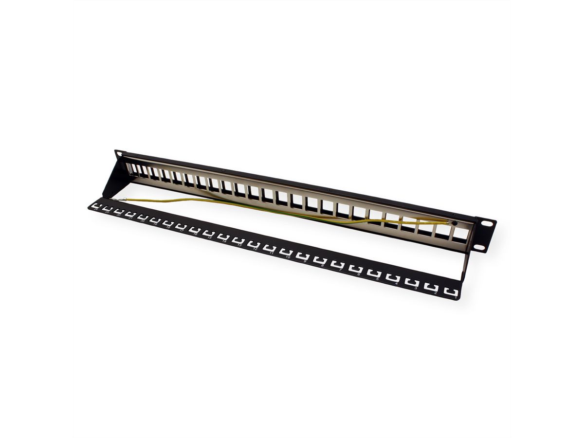 ROLINE 19-Zoll-Keystone-Modulträger, 24P., geschirmt, schwarz