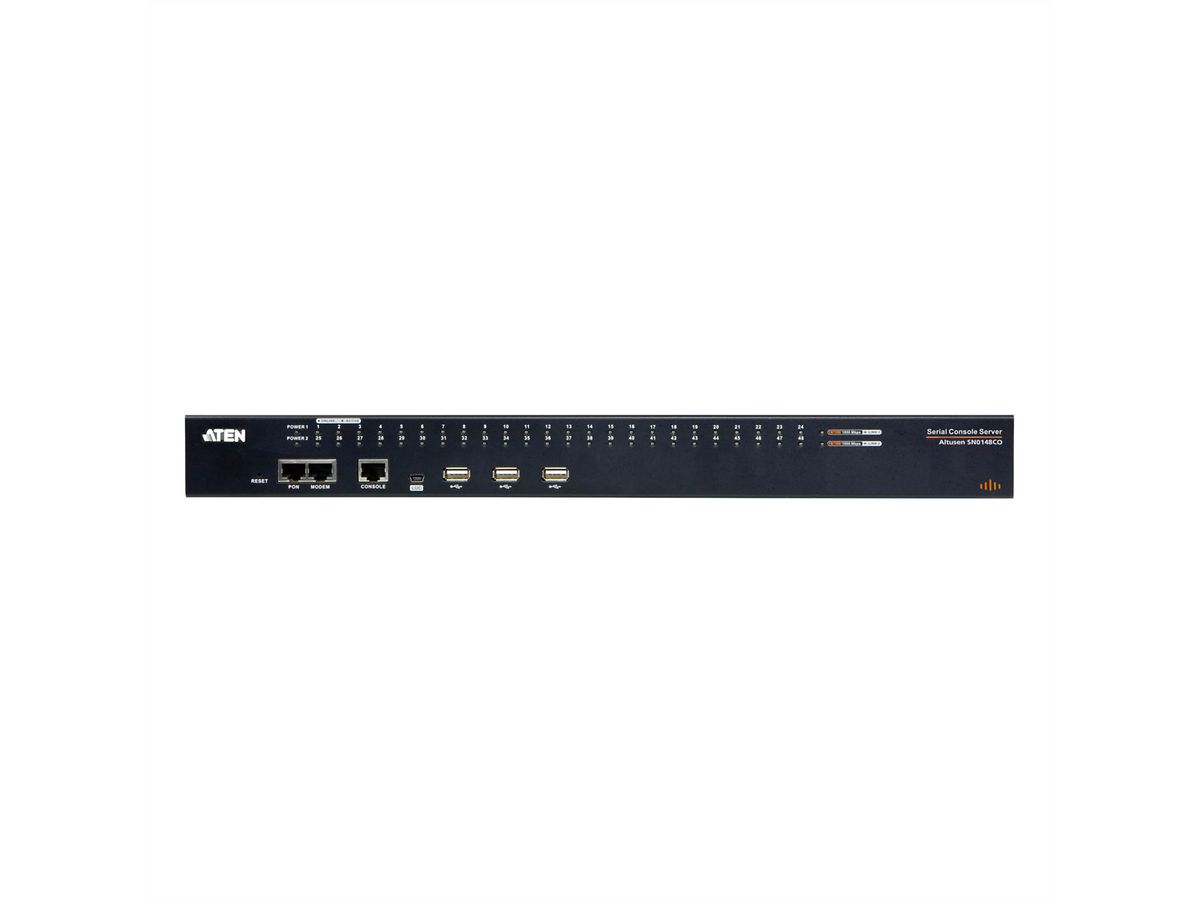 ATEN SN0148O Serveur console série à 48 ports avec double alimentation/réseau local