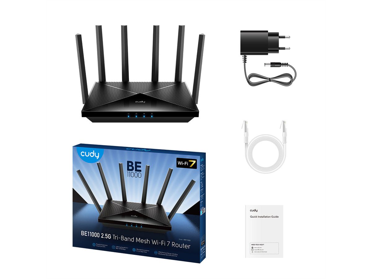 CUDY WR6500H BE6500 2.5G  Wi-Fi 7 Mesh Router