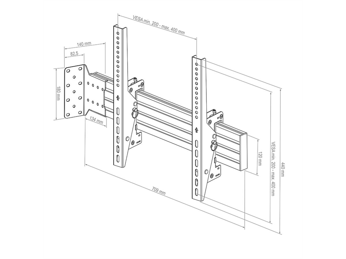 Hagor Support mural CPS From Wall Single 42-65