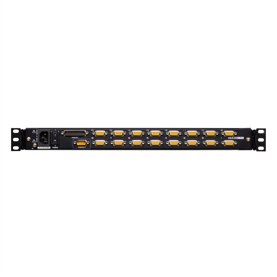 ATEN CL5716M 43cm-LCD KVM Switch, USB-PS/2, VGA, 16 Ports, UK-Layout