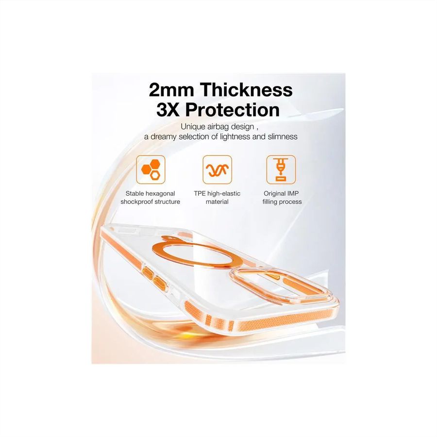 Torras UPRO Ostand Hue Case, iPhone 15 Pro Max, MagSafe, transparent