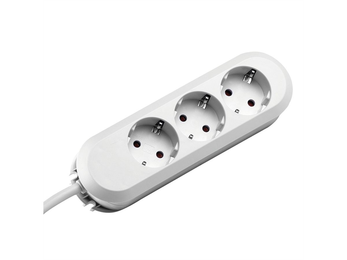 BACHMANN SMART Multiprise 3x contact de protection, vissée, blanc, 3 m