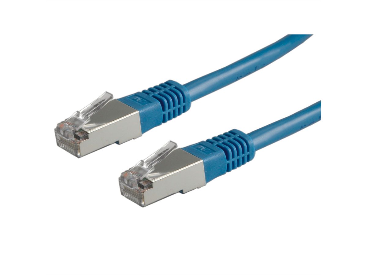 Cordon ROLINE Cat.5e (Classe D) S/FTP AWG26, bleu, 1 m