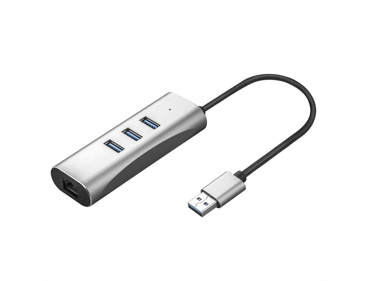 VALUE USB-A zu Gigabit Ethernet Konverter + Hub