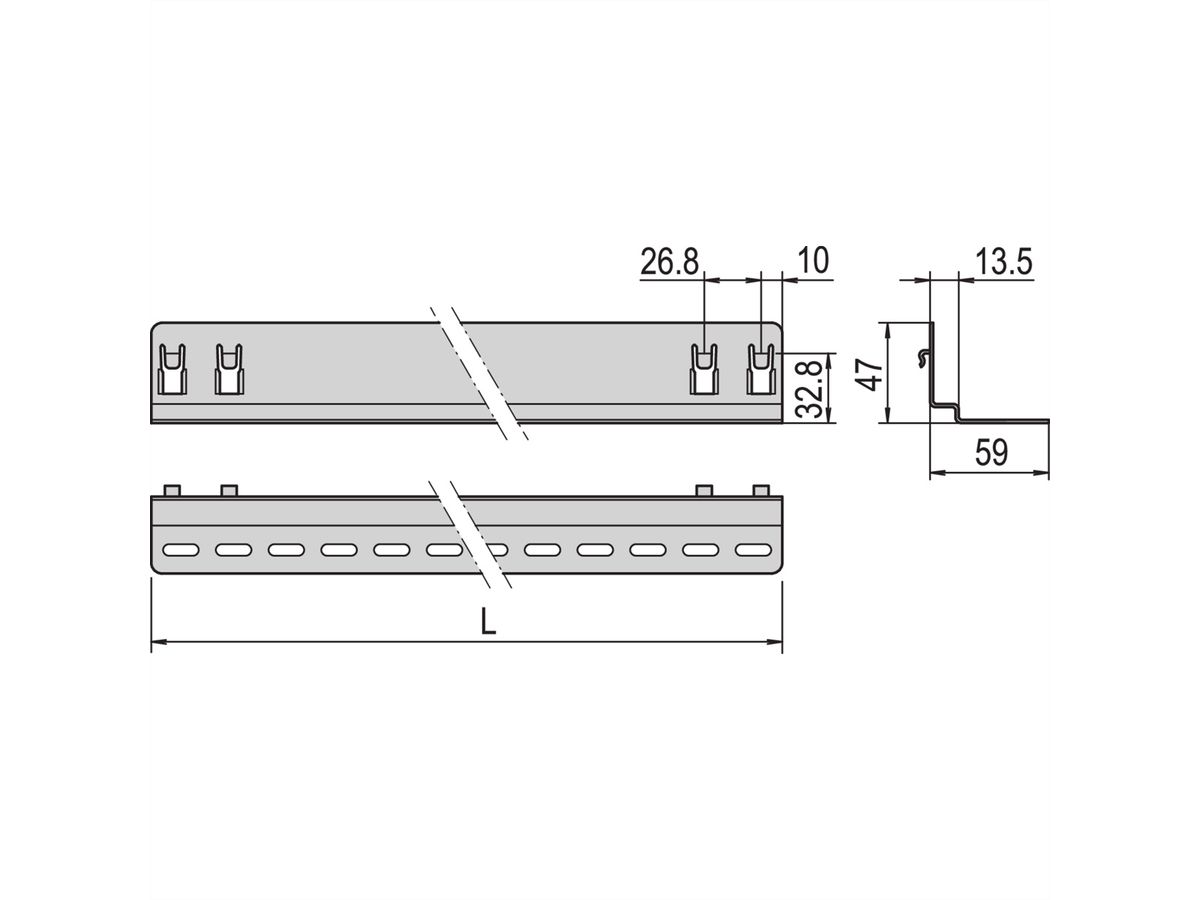 SCHROFF Gleitschiene 25 kg - GLEITSCHIENEN SATZ 900T 2STK