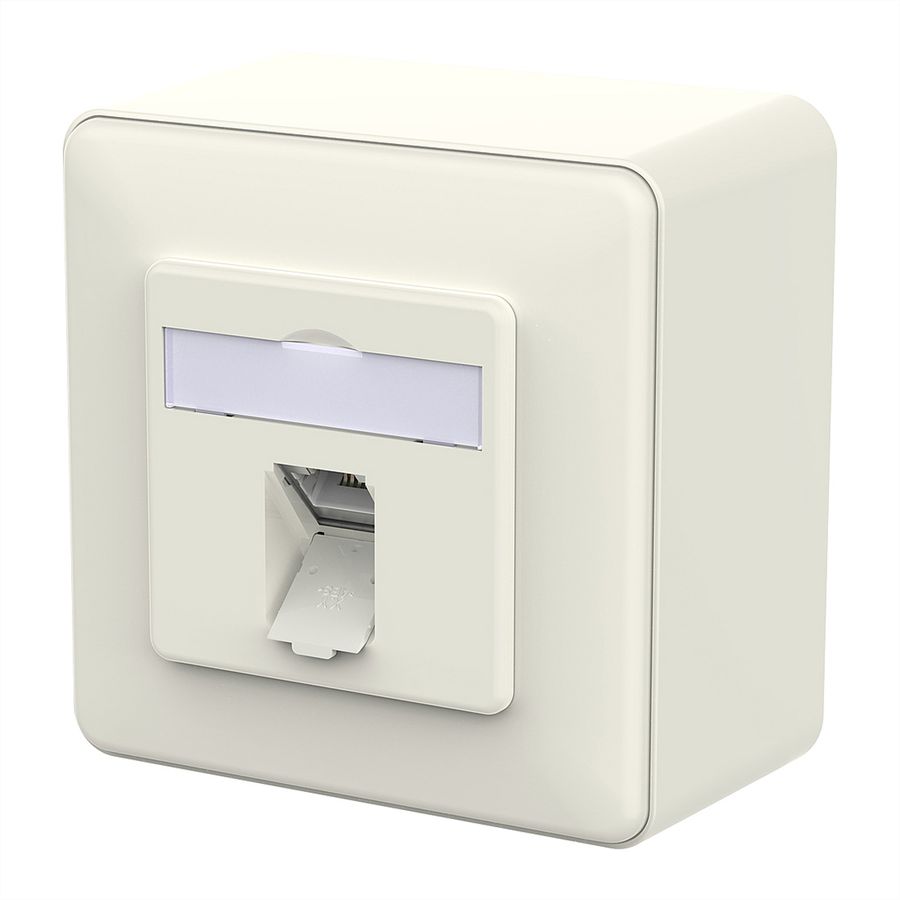 METZ CONNECT E-DAT C6A LSA++ Dose, 1 Port, AP, reinweiß