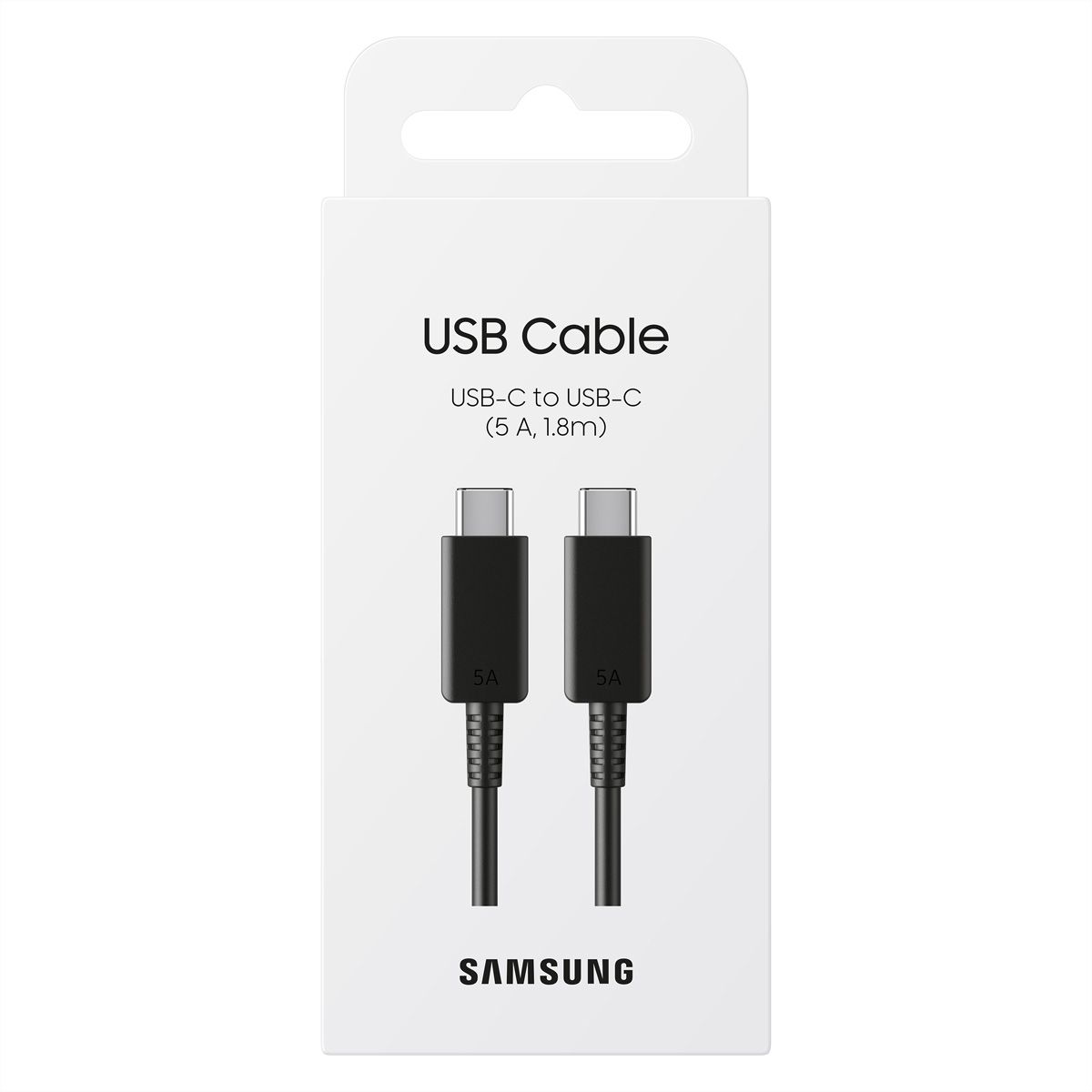Câble Samsung USB-C 5A 1,8 m, noir, 1,8 m