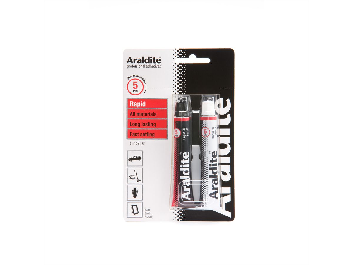 ARALDITE® Colle double composants (prise rapide) - 15ml x 2 tubes