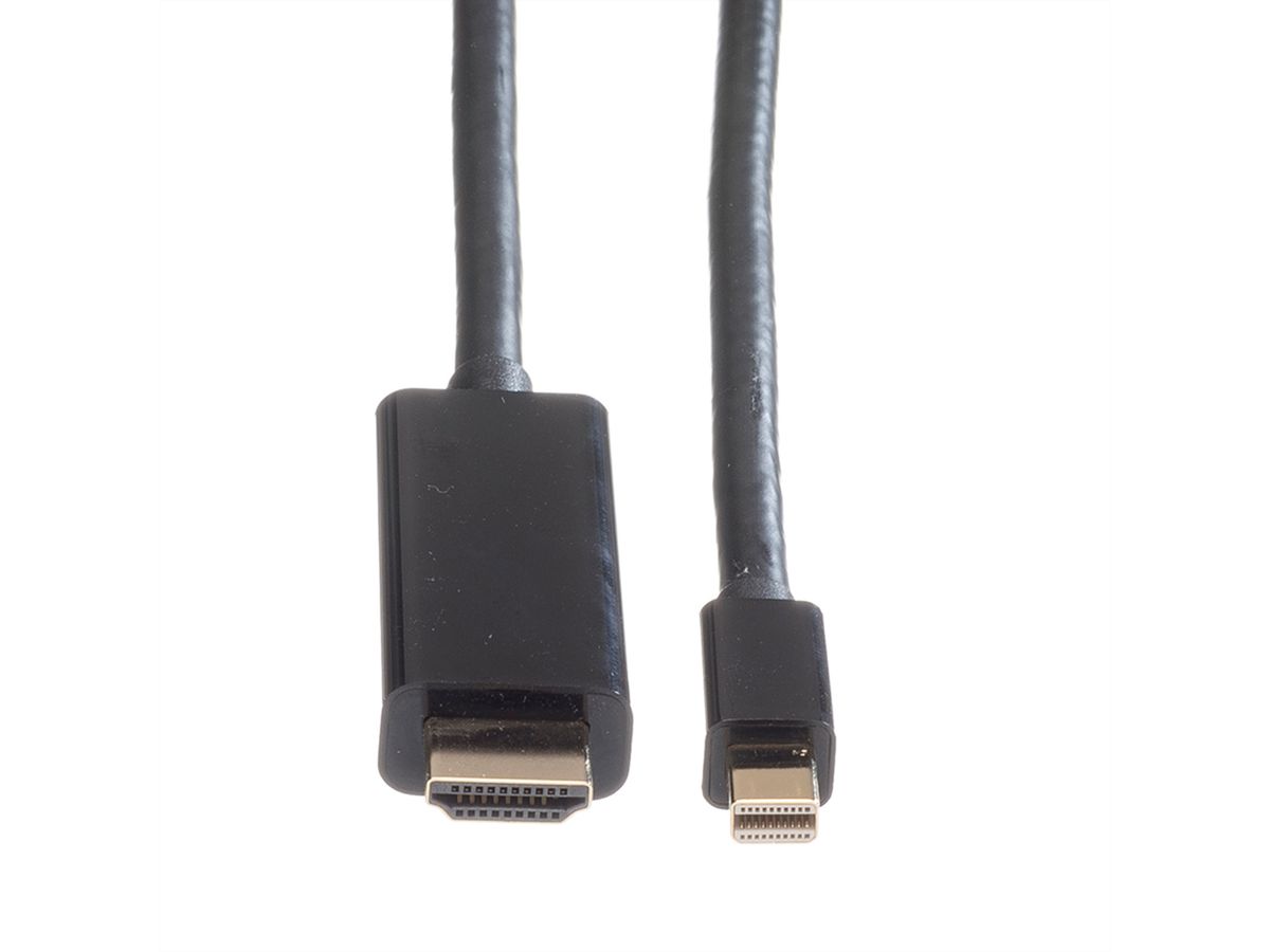 ROLINE Mini DisplayPort Kabel, Mini DP-UHDTV, ST/ST, schwarz, 3 m