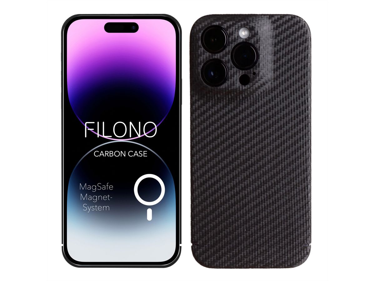 Filono Carbon Case iPhone 14 Pro, MagSafe Kompatibel