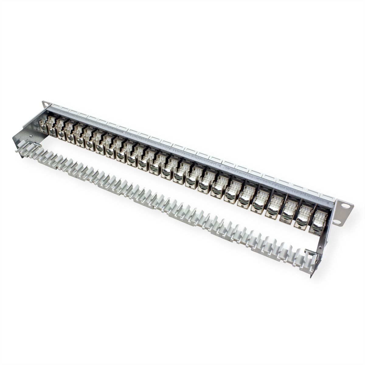 METZ CONNECT 19"-Panel 1HE bestückt mit 24 E-DAT Modulen Cat.6A (Class EA)