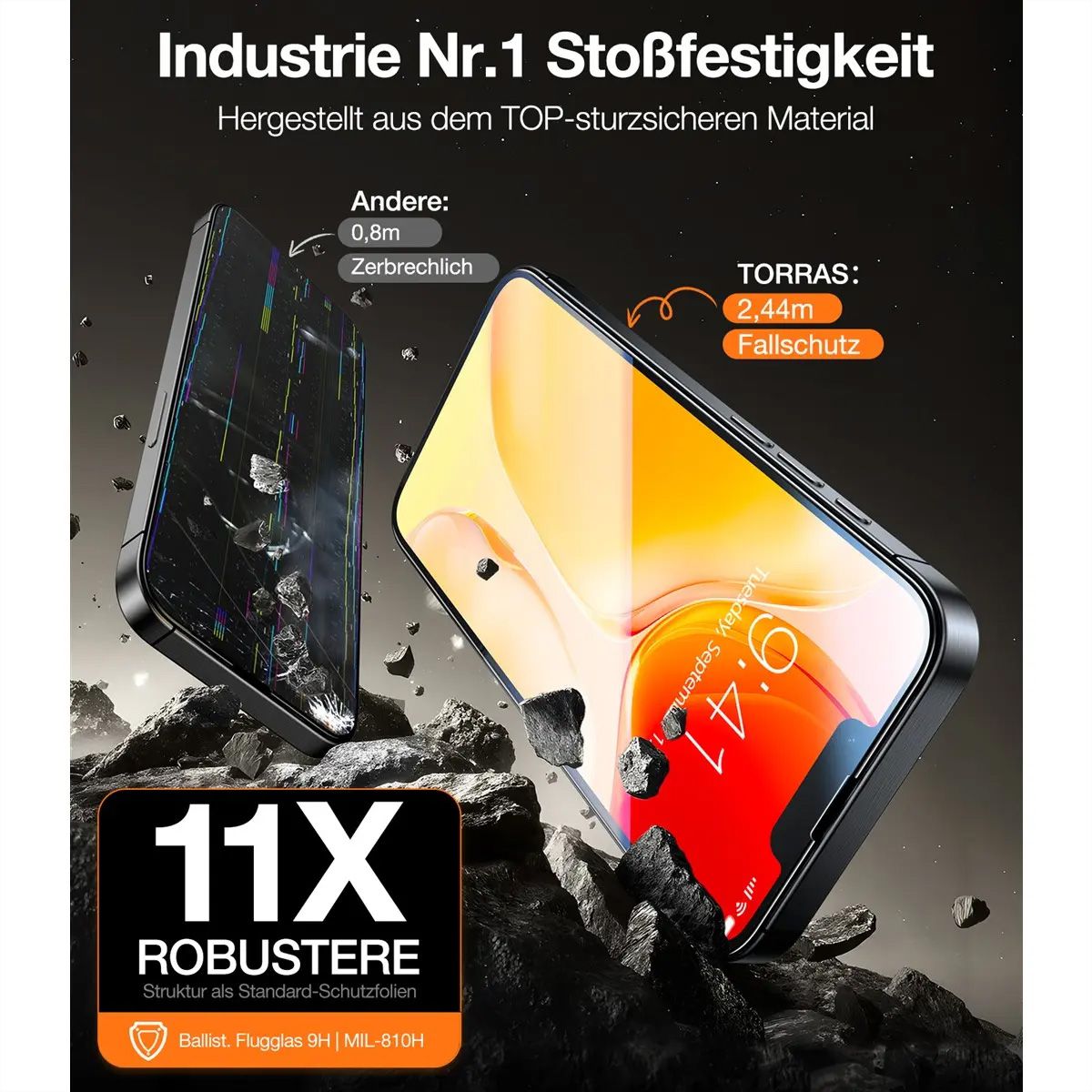 Torras Install Master protection d'écran, iPhone 16e, transparent