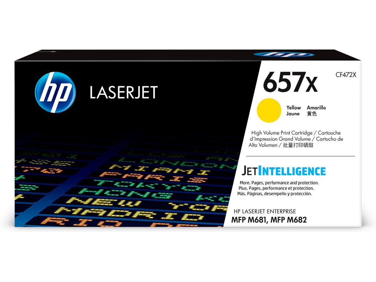 HP Cartouche de toner jaune 657X LaserJet grande capacité authentique