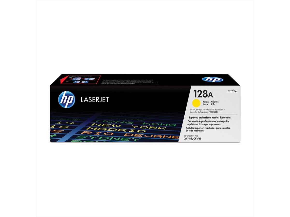CE322A, HP Color LaserJet Druckkassette yellow, Nr. 128A,  ca. 1.300 Seiten