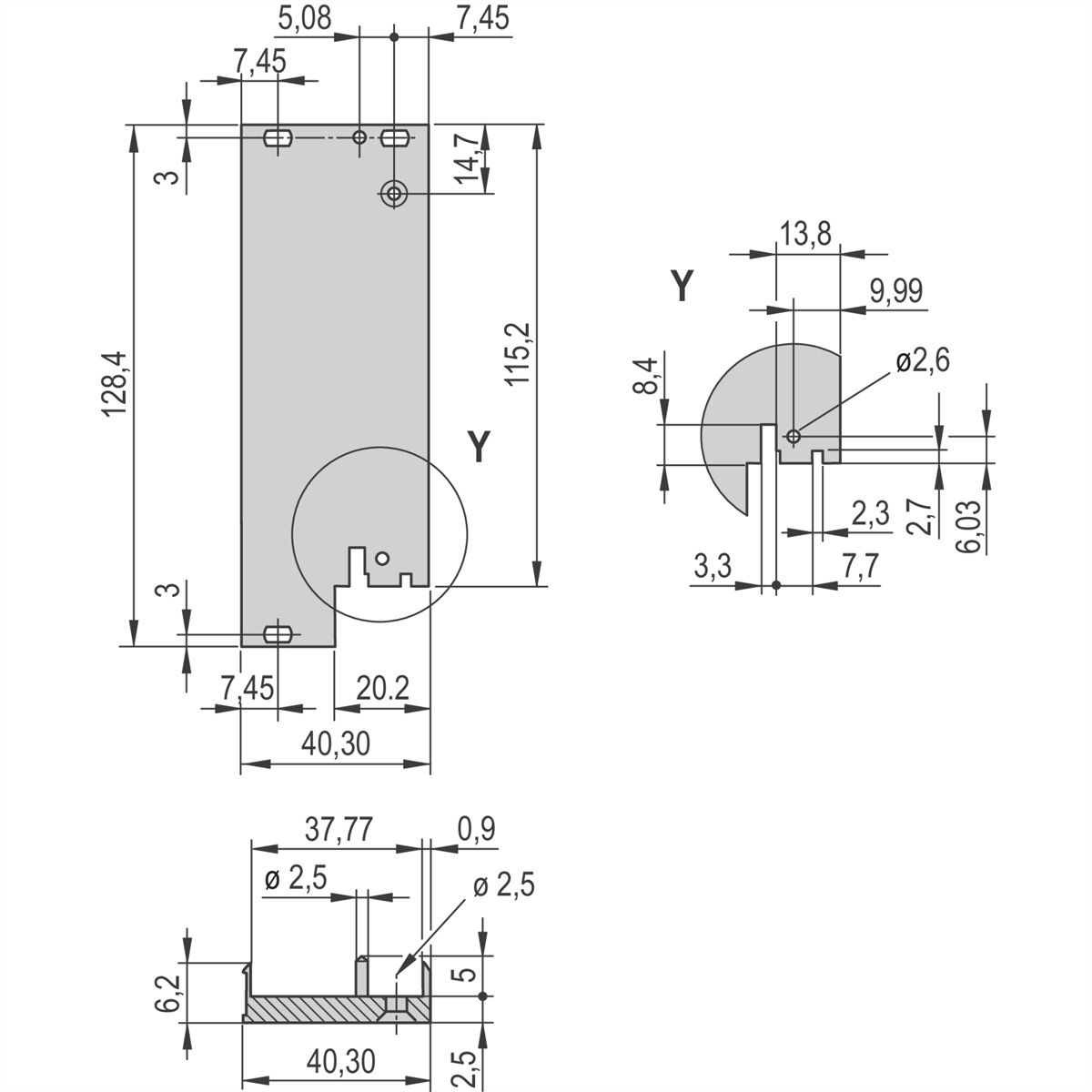 SCHROFF Steckbaugruppen mit IEL-Ein-/Aushebegriff für CompactPCI-/VME64x-Anwendungen - STECKBAUG REAR I/O 3HE 8TE