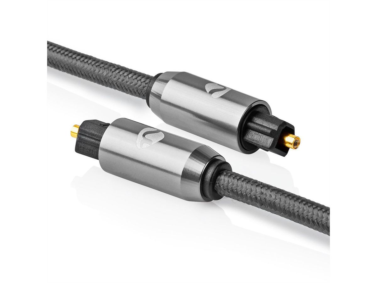 Câble audio optique Nedis, 2x Toslink, ST/ST, gris, 3 m