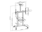 ROLINE Support LCD/TV sur roues, 70–120 pouces, jusqu'à 140 kg, noir