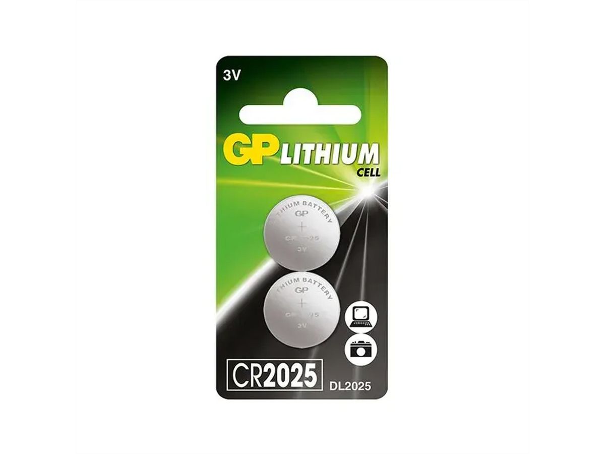 GP Ultra Plus Lithium Knopfzelle CR2025, Lithium, 2-er Blister, DL2025