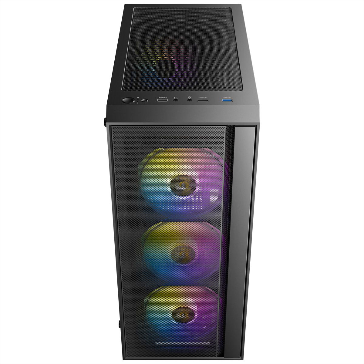 ANTEC AX65 ARGB PC Gehäuse Midi Tower Gaming ATX, schwarz