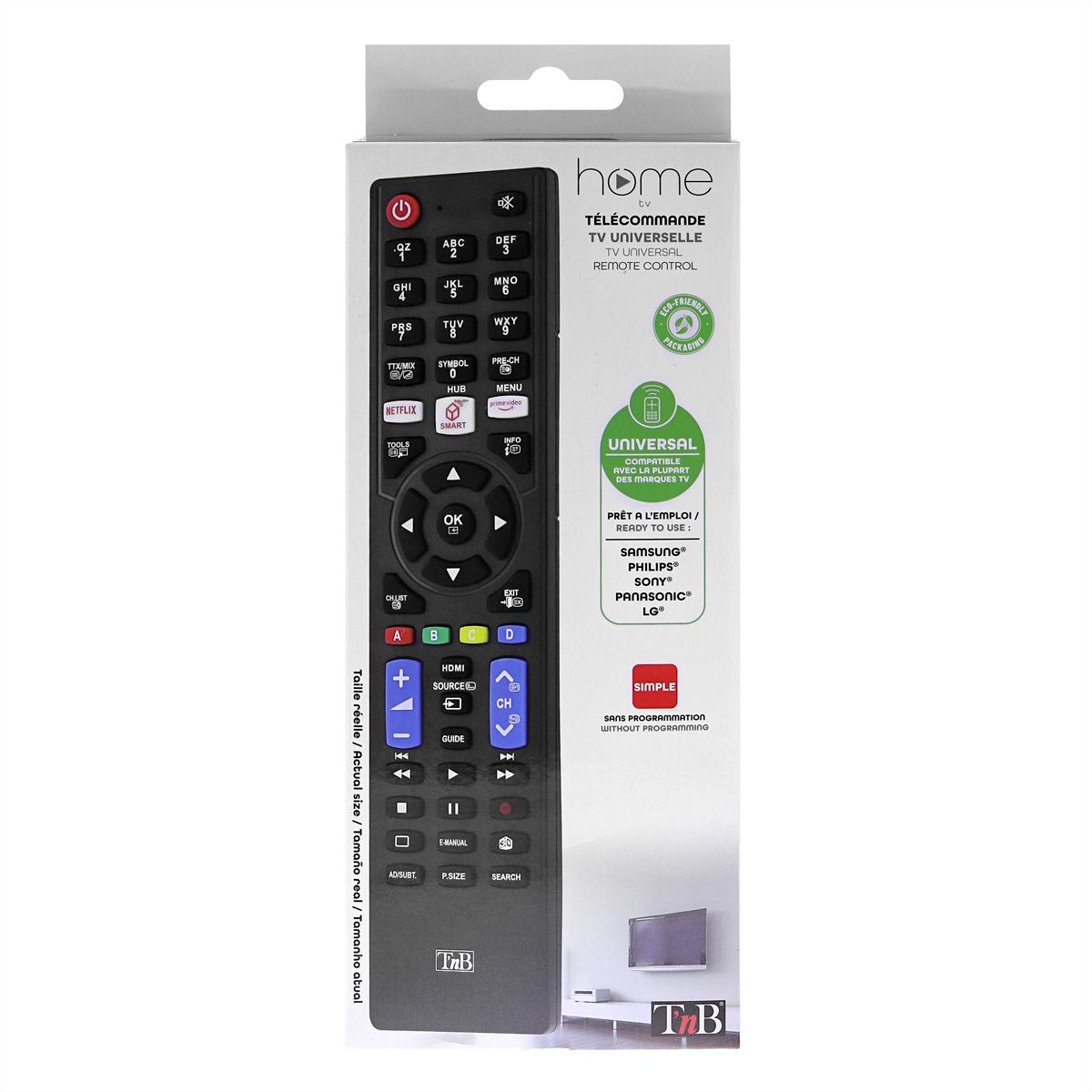 T'nB Universalfernbedienung Panasonic, Philips, LG, Samsung & Sony