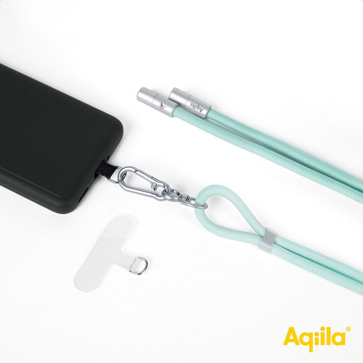 Câble de recharge et de synchronisation Aqiila Lanyard CC3, 60 W, type C vers type C, vert