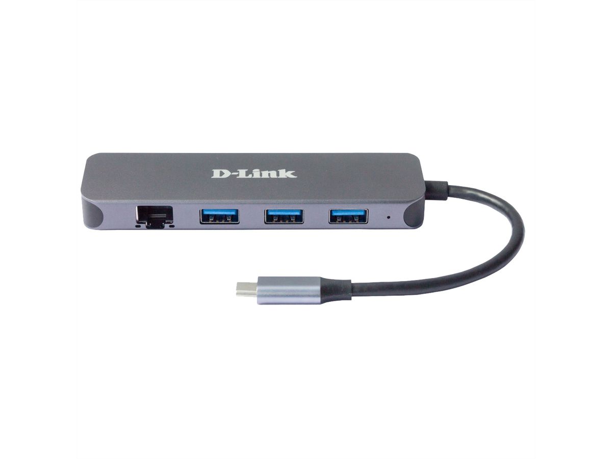 D-Link DUB-2334 5-in-1 USB-C Hub mit Gigabit Ethernet/Power Delivery