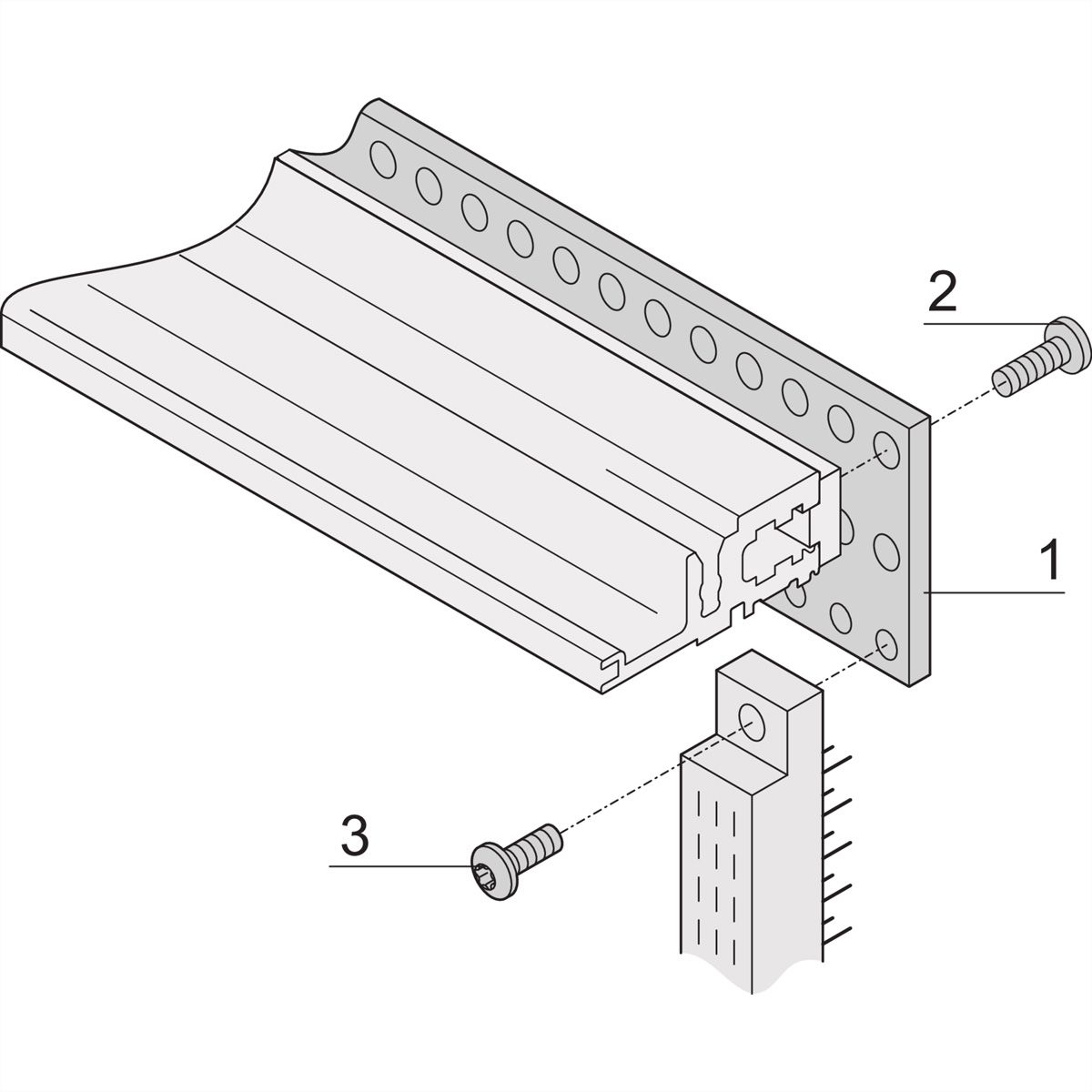 SCHROFF EuropacPRO Rail perforé pour connecteur, selon EN 60603-2 et DIN 41612, 20 HP