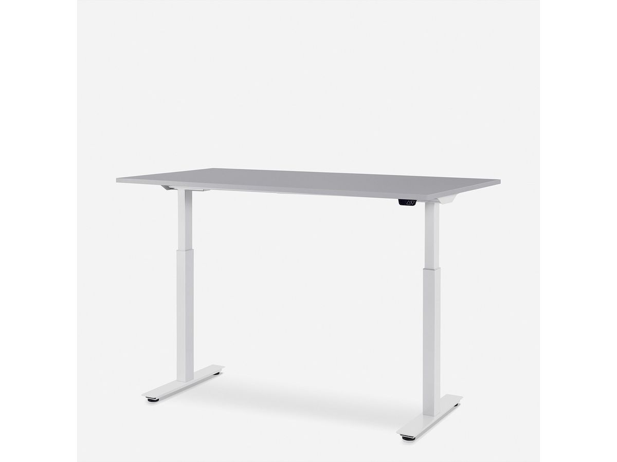 WRK21 Schreibtisch Smart 120 x 80 cm, Höhenverstellbar, Grau Uni / Weiss