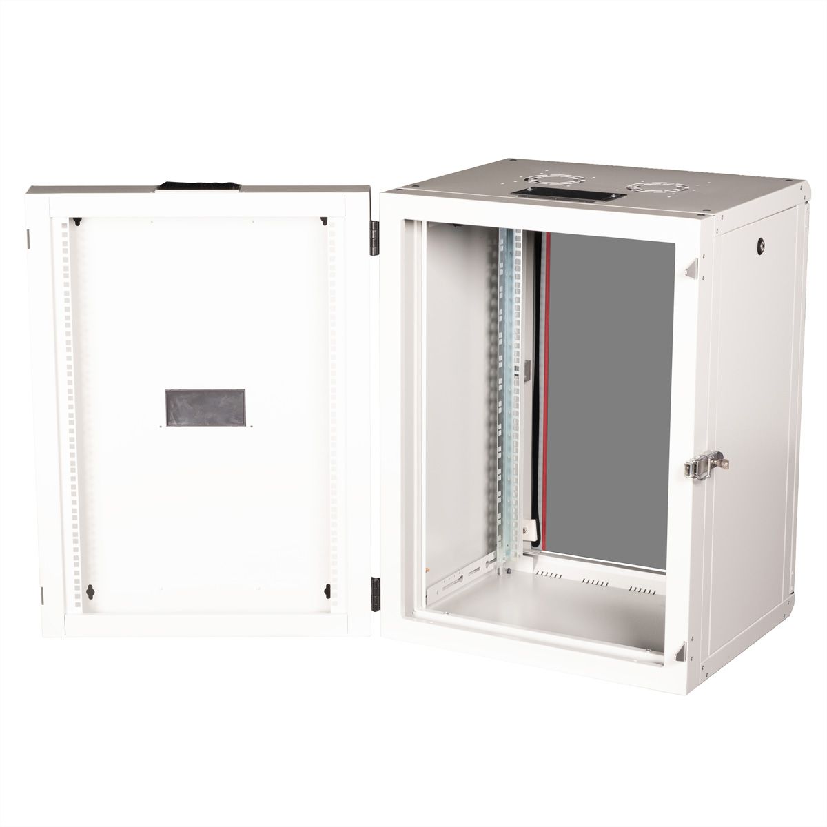 **DEMO**ROLINE 19-Zoll Wandgehäuse Pro 16 HE, 600x600 BxT zweiteilig schwenkbar grau