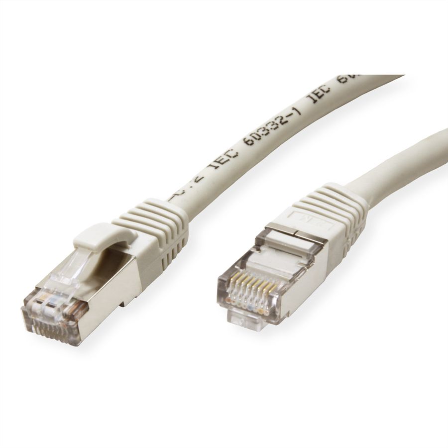 Cordon VALUE Cat.6 (Classe E) S/FTP LSOH, gris, 0,5 m