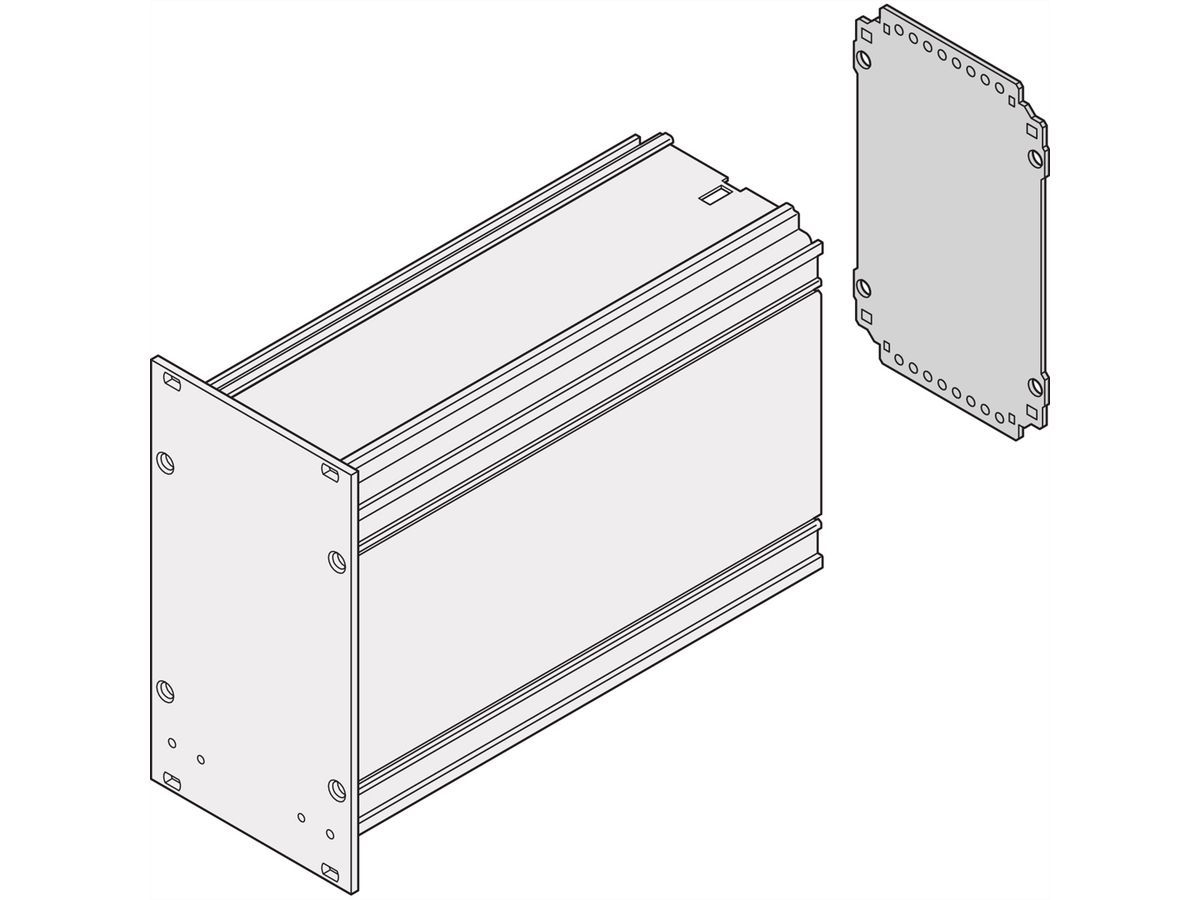 Panneau arrière de l'unité enfichable SCHROFF, uni, 6 U, 10 HP