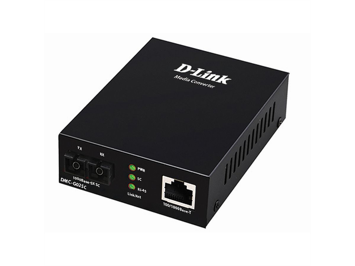 D-Link Gigabit Converter DMC-G02SC/E, 10/100/1000 zu 1000 SX Multi (SC) 550m