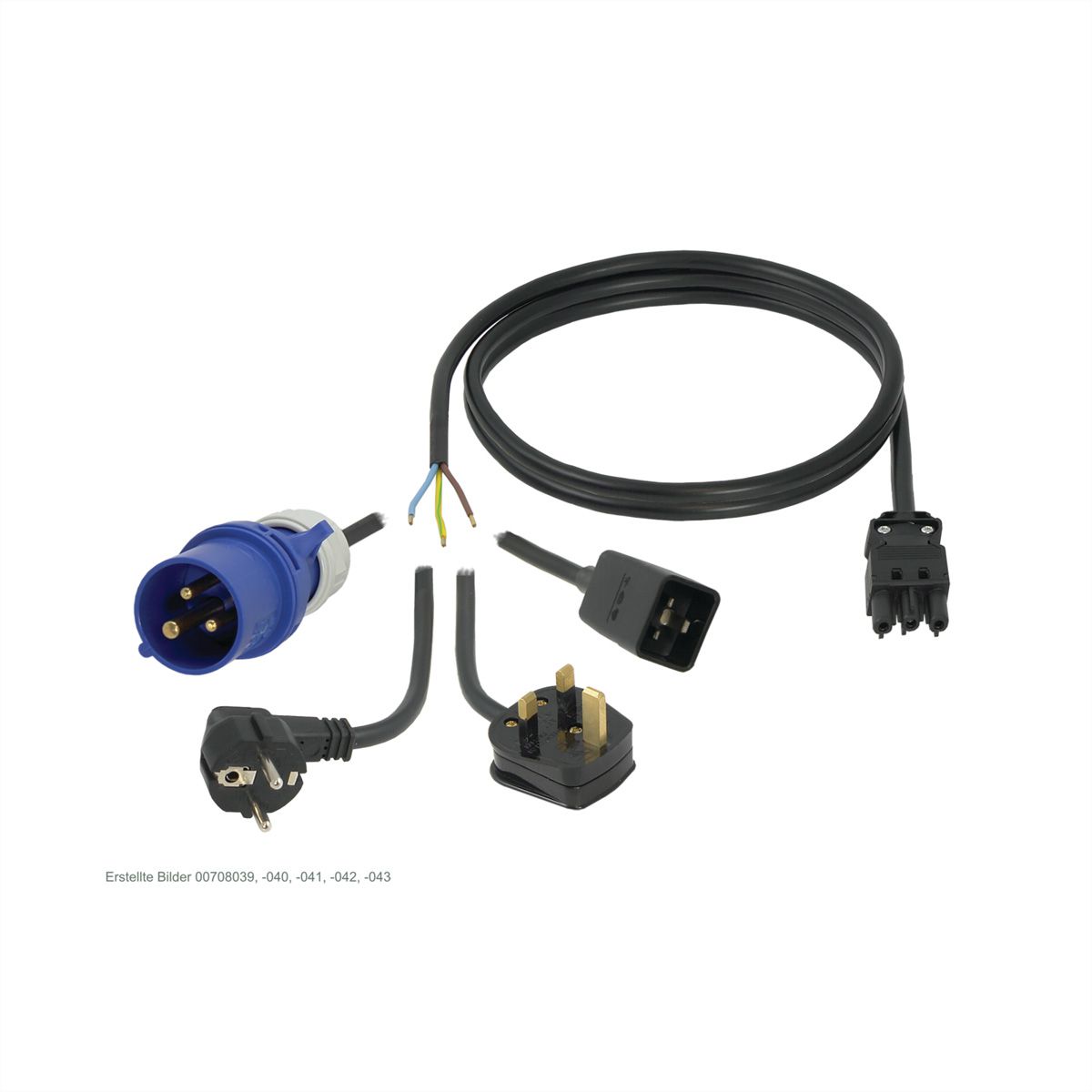 Câbles de raccordement SCHROFF Wieland® pour bandeau de prises, GST18, 2.5 m, IEC 60309 C20